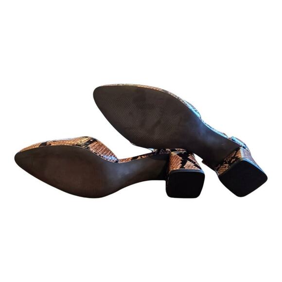 David Tate Womens Adeline Ankle Pointe Toe Block Heels Snake Print 7.5N - Picture 4 of 9